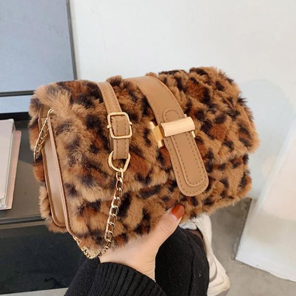 

cross body lattice square crossbody bag 2021 winter quality plush women's designer handbag chain shoulder messenger phone purses