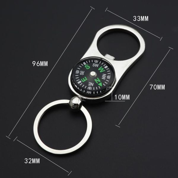 

bottle chain metal compass multifunction opener keychain gifts key ring ing, Silver