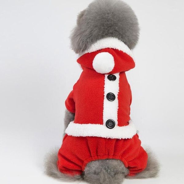 

santa pet dog costume christmas clothes for small dogs winter dog hooded coat jackets puppy cat clothing1
