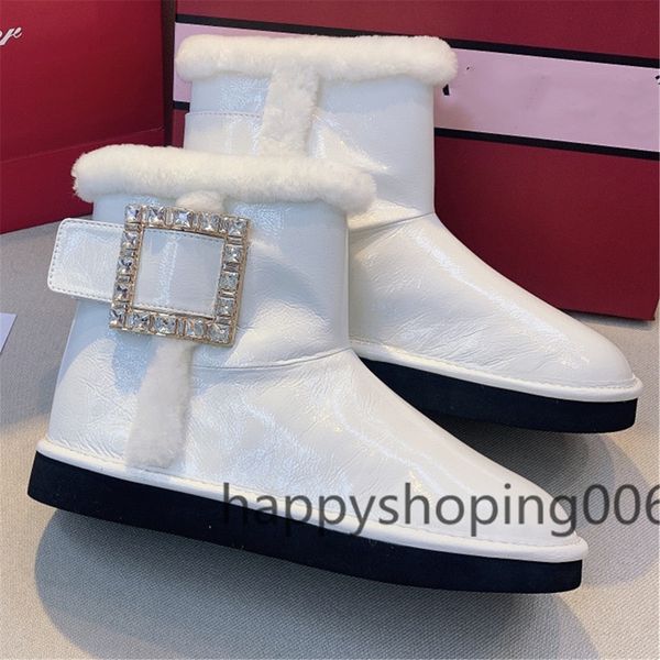 

2020 selling classic short women's snow boots fur thermal boots christmas gift with square decorations, Black