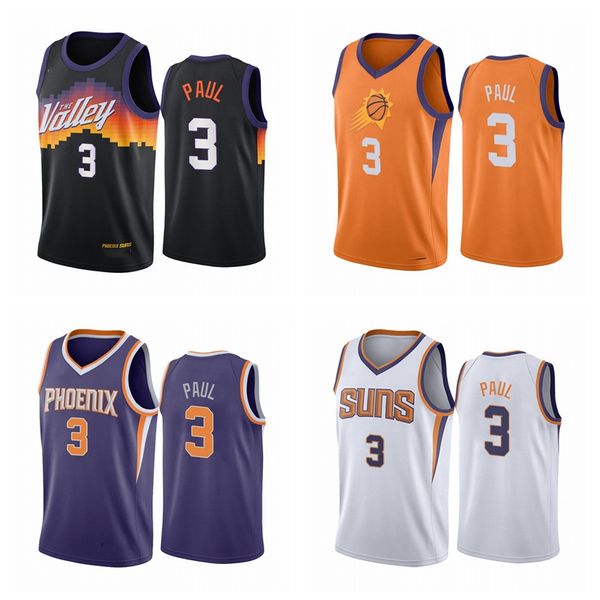 

chris paul phoenix suns men 2020-21 black city jersey 2020 trade, Black;red