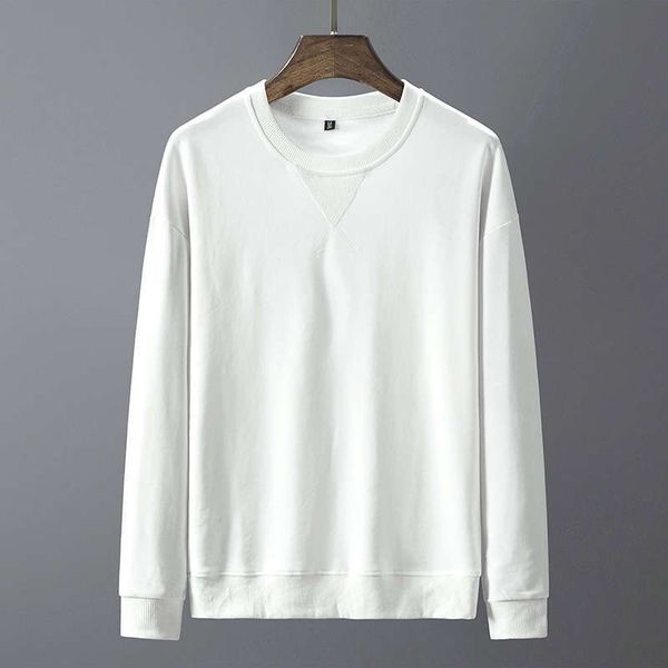 

autumn new cotton round neck sweater fashion long sleeve casual sweatshirt korean loose men's solid color, Gray