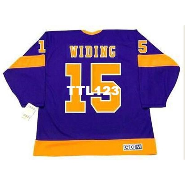 

men #15 juha widing los angeles kings 1970.1974 ccm vintage home hockey jersey or custom any name or number retro jersey, Black