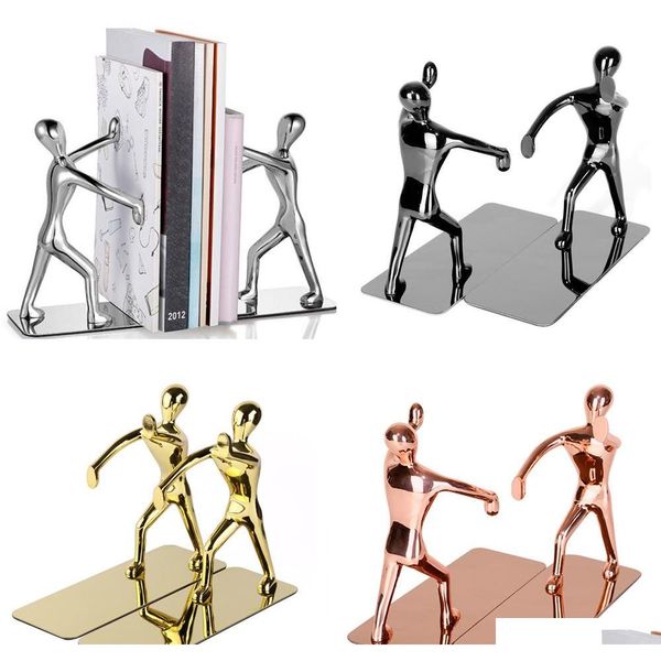 

1 pair heavy duty zinc alloy man decorative bookends, nonskid metal book ends for shelves, book support, book ser for books