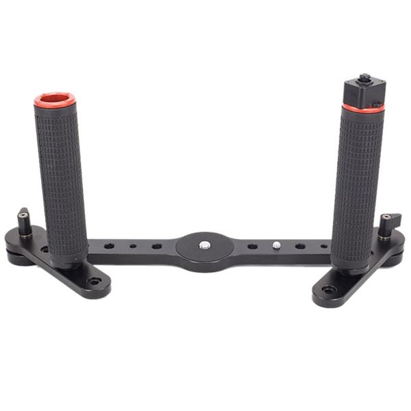 

three axis stabilizer double handle slr gyroscope ptz two hand holding bracket compatible with 3/8 screw teeth