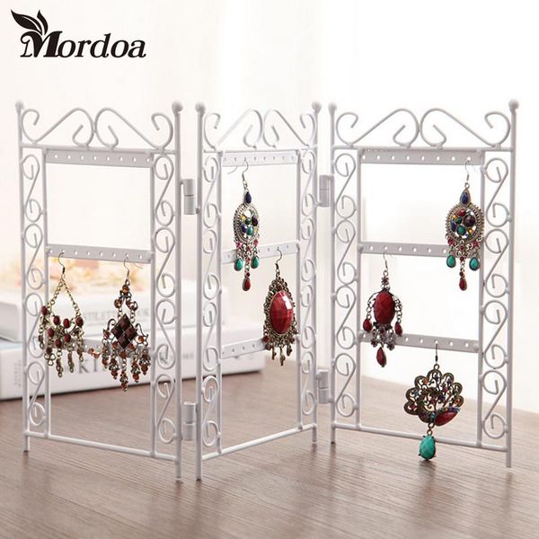 

dangle earrings jewelry white metal display stand holder rack jewelry display wrought iron frame necklace pendant shelf, Pink;blue