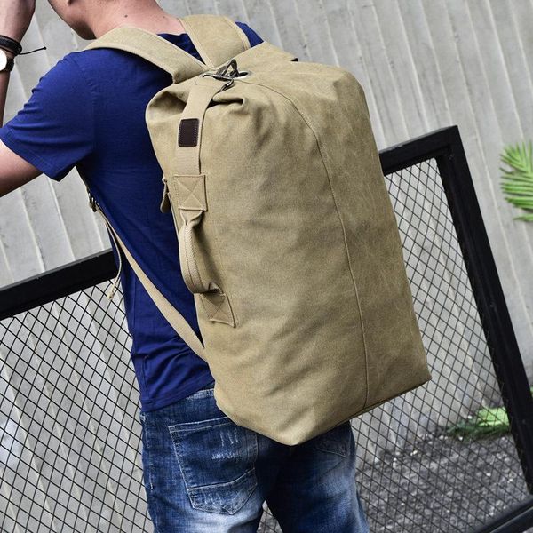 

outdoor bags large tactical backpack men travel climbing bag women army canvas bucket shoulder sports outodor