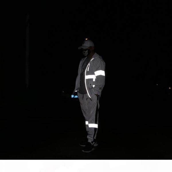 

reflective jacket men clothes 2020 fall windbreaker brand hip hop outerwear streetwear hooded mens jackets joggers safety windproof coats, Black;brown