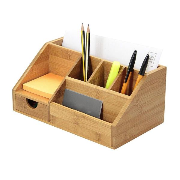 

wooden office deskstorage box deskclutter sundries storage rack student stationery table file organizer