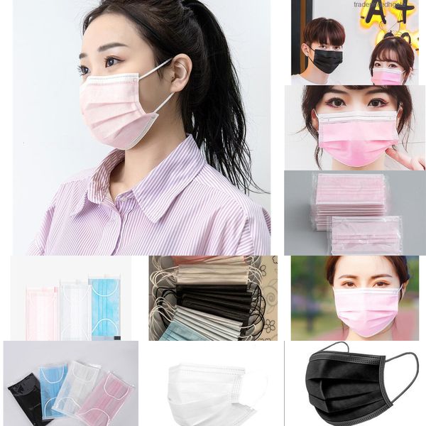 

delivery fast 7339044 shipping ship masks black/white/pink 3 layer party mask white mouth facemasks kn 95 kn90 men and women
