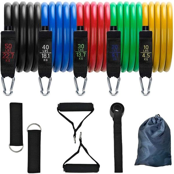 

resistance bands 150 lbs set 11 pcs rubber band for fitness sport elastic expander tape stretch gum home gym train equipment