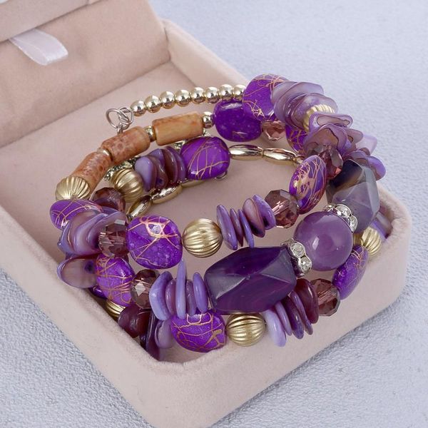 

zoshi multilayer beads charm bracelets for women vintage resin stone bracelets & bangles pulseras fashion jewelry, Golden;silver