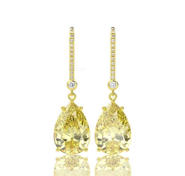 

citrine gemstone drop dangle diamonds yellow gold anniversary earrings compact silver needle of jlldjd bde_jewelry, Golden
