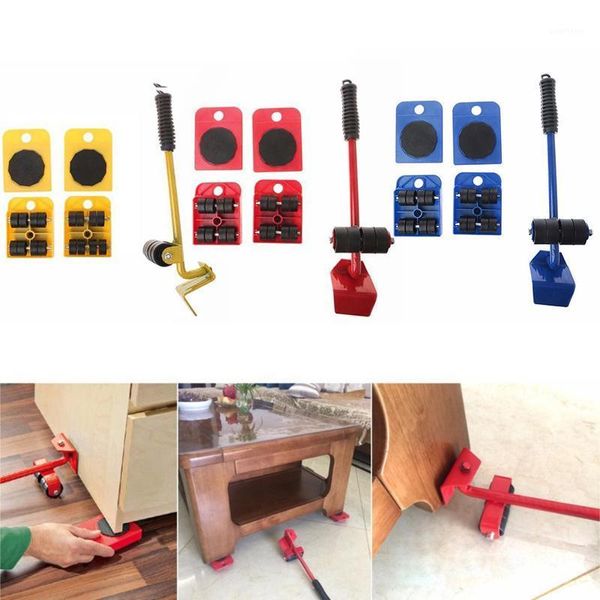 

furniture mover tool set 4 wheeled mover roller+1 wheel bar furniture transport lifter hand tool set moving tools dropshipping1