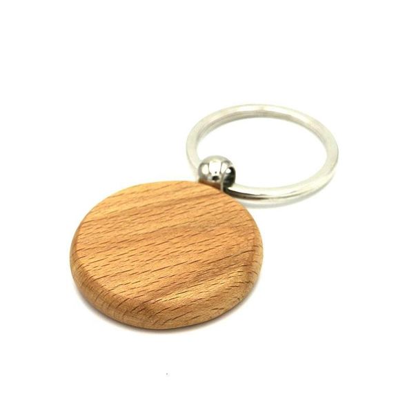 

20pcs blank diy round keychain wooden key tag gift230h, Silver