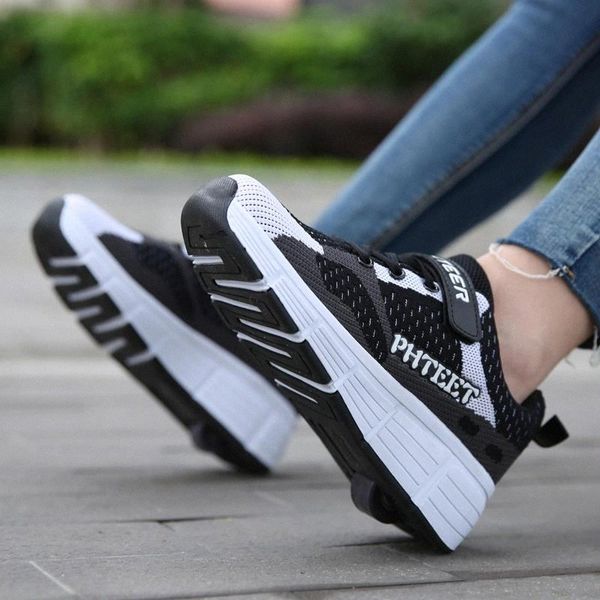 

Children One Wheels Tennis Sneakers Black Red Pink Toddler Boy Girl Roller Skate Shoes Kids Fashion Mesh Shoes for Boys Girls #Qx6t