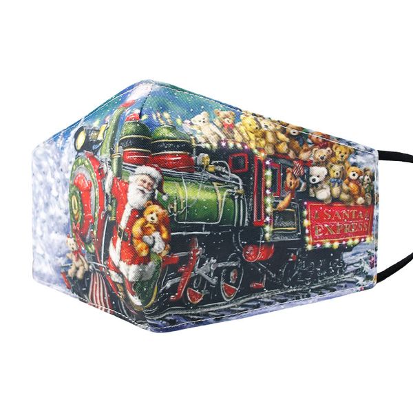 

claus 3d print santa 2020 fun protective christmas mouth face mask cotton reusable washable masks