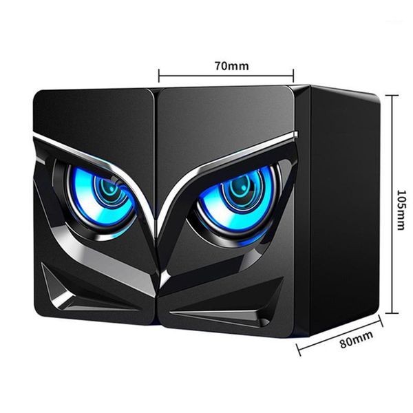 

pc gaming speakers led light heavy bass audio hifi 2.0 channel stereo deskcomputer sound bar stereo compact acoustics1