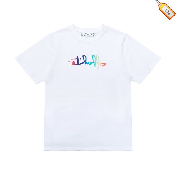 

2022 spring / summer off new fashion trend printed letters casual cotton short sleeve t-shirt for men and women, White;black