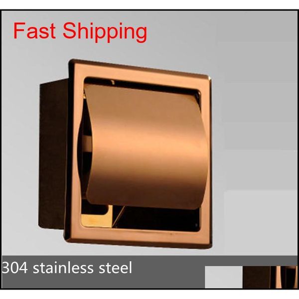 

black recessed toilet/tissue paper holder all metal contruction 304 stainless steel double wall bathroom roll qylqyu toys2010