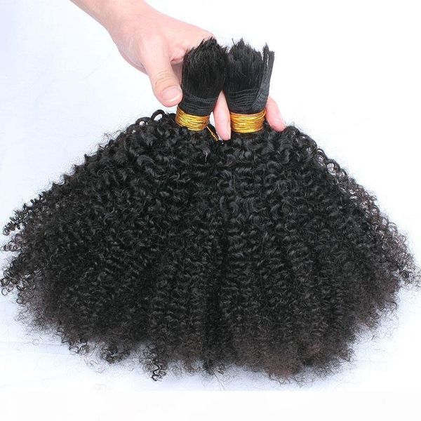 

природные монгольской afro kinky bulk bulk волос 300г kinky afro волос человеческих волос оплетки bulk нет attachment kinky завитые, Black