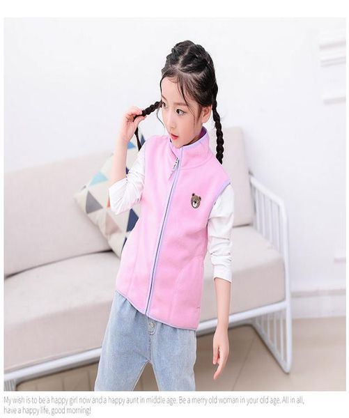 

vidmid girls waistcoat warm tank for kids children's fleece vest thickened back spring autumn winter girls' shoulder coat p15 wmtb, Blue