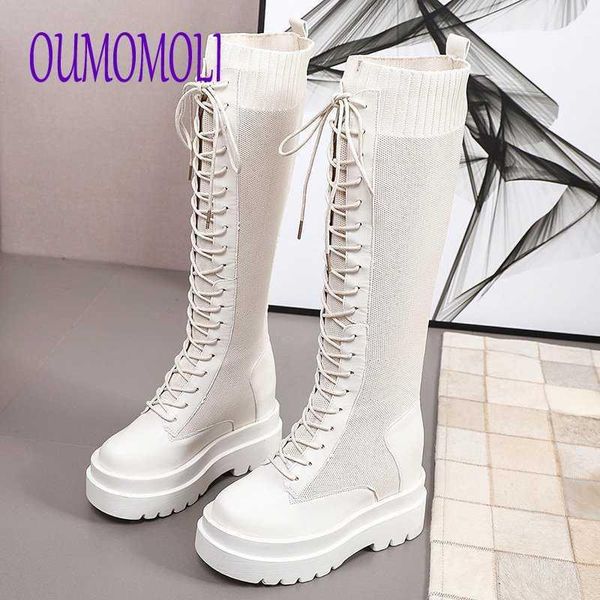 

boots women's 2021 autumn winter thigh high for woman shoes knitting wool long boot women brown black v3511