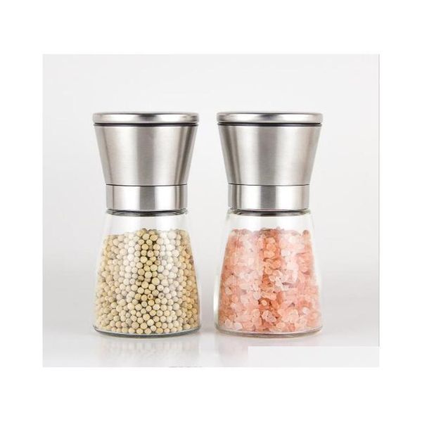 

stainless steel manual salt pepper mill grinder seasoning bottle grinder glass kitchen accessaries tool premium jllpzu homeindustry