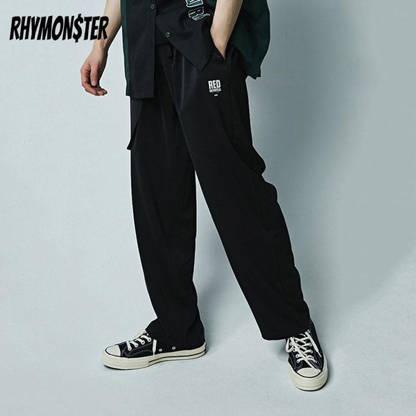 

rhymonster x redcharcoal rayon black basic casual trousers