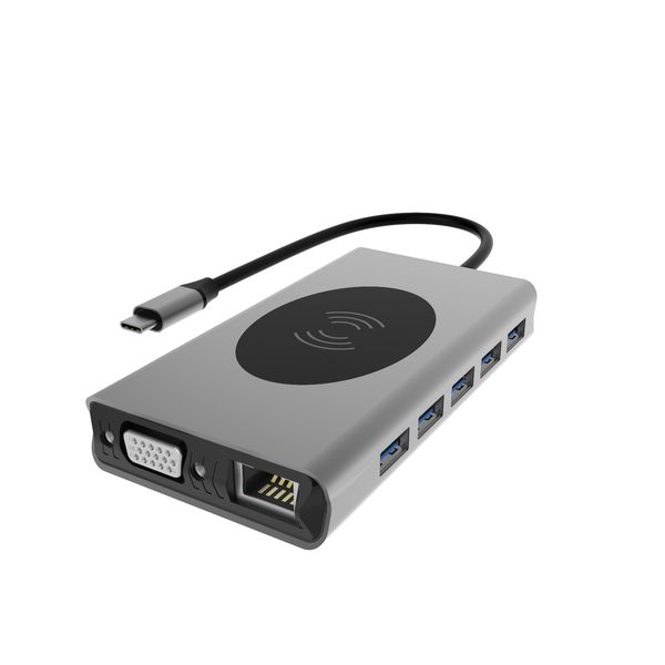 

13 in 1 10w type c wireless charging dock (13 in 1 usb-c hub with wireless charging