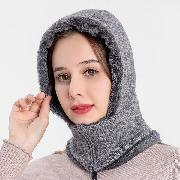 

beanie/skull caps winter warm mask face mascarillas ear protection thickened polar fleece riding windproof goggles 2021, Blue;gray