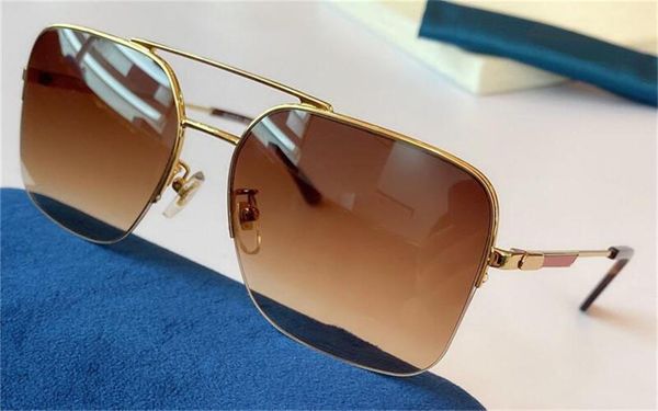 

new fashion design male sunglasses 0796s metal half frame simple fashion style uv400 lens protection glasses, White;black