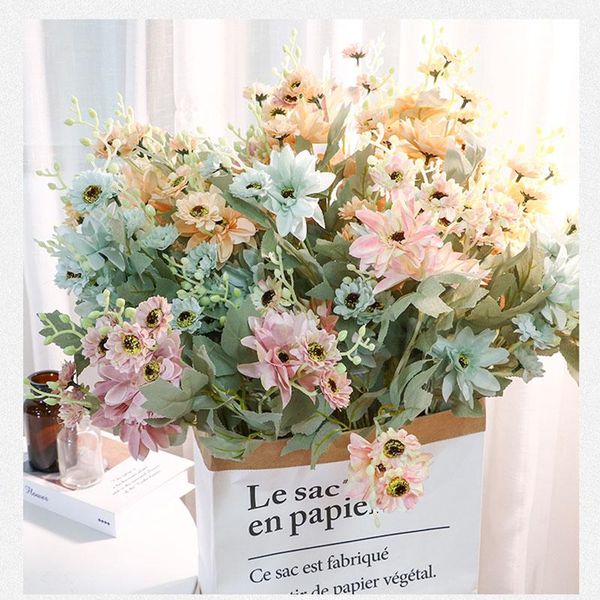 

decorative flowers & wreaths beautiful 15 heads artificial chrysanthemum daisy branch fake for wedding home garden decorations flores 85cm