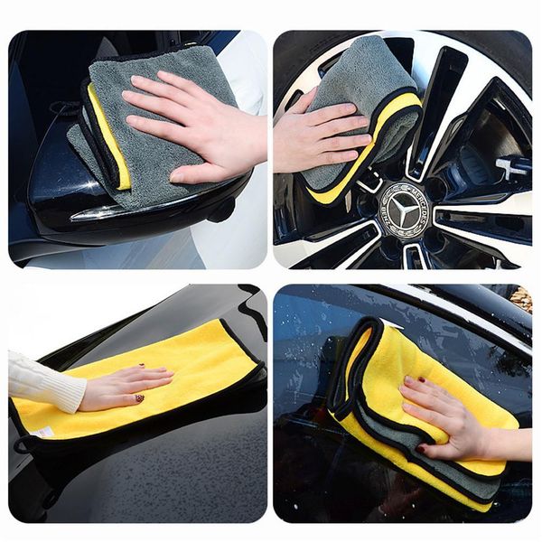 

30x60cm car care polishing wash towels car wash microfiber towel car cleaning drying cloth 500gsm thick fiber accessories h jllihx