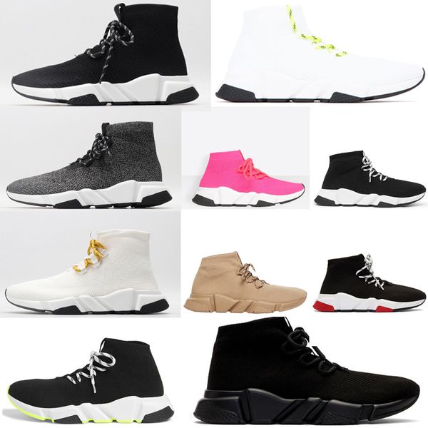

2021 speed lace-up 2.0 trainer men women sneakers triple black red white beige pink clearsole mens fashion tennis shoe jogging walking v87d#