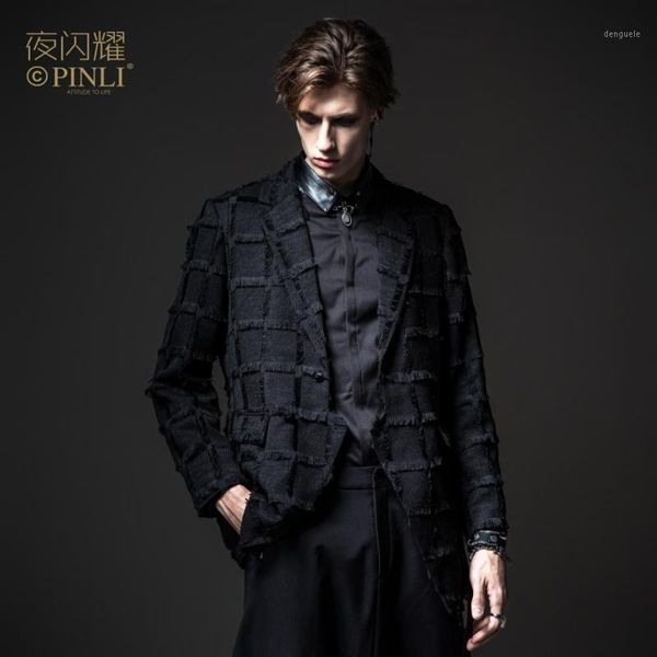 

new men's male fashion personality night shine 2020 autumn blazer jacquard casual small suit jacket by2031060751, White;black