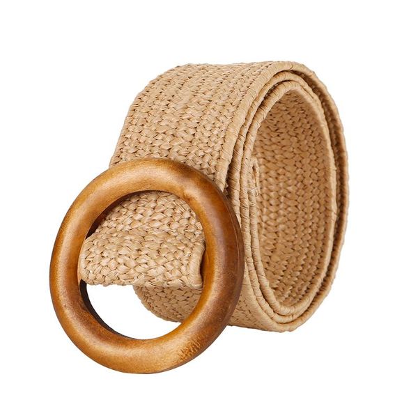 

weave wood ручной работы женщины талии ремни эластичные женщины плетеный пояс старинные деревянные пряжки соломенный пояс женские аксессуары, Black;brown