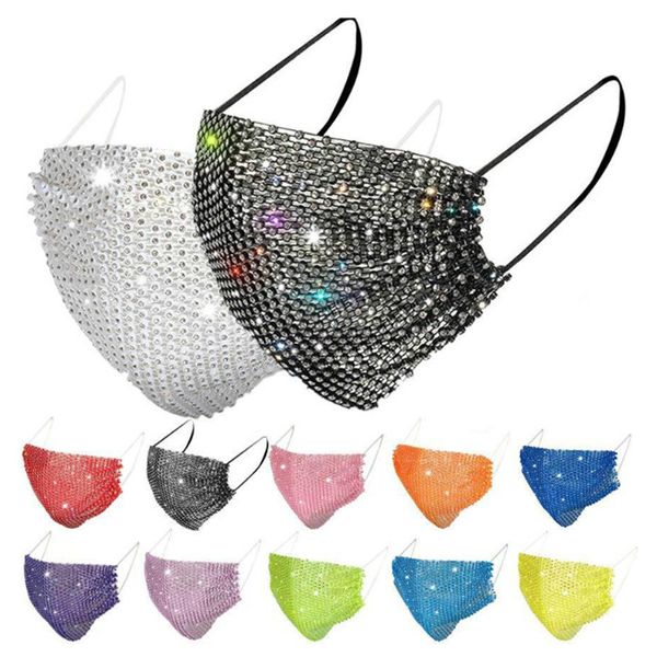 

designer face mask fashion face masks men women facemask with drill sun protection bling masks summer decoration rhinestone mask yhm510