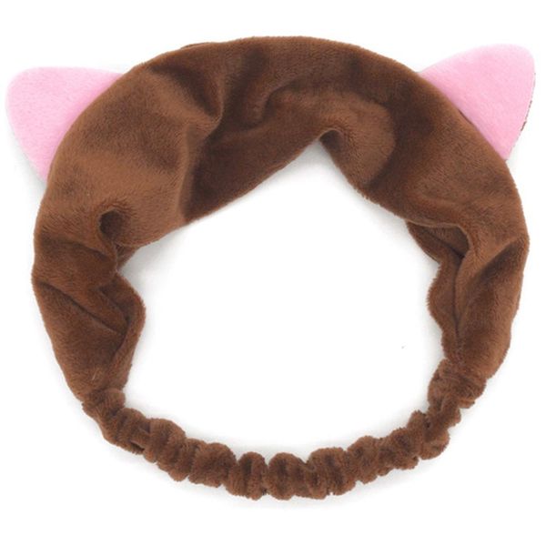 

cute bunny ears soft coral fleece women headband makeup wash face elastic hairband turban headwrap headwear for hair accessories q bbyego