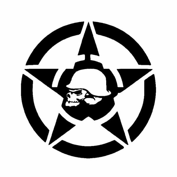 

15.2cm*15.2cm motorcycle vinyl decal car sticker skull star black/silver c3-0692