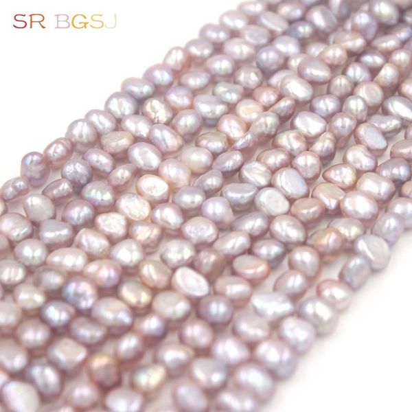 

bgsj 10 strands/lot 6-7mm white pink purple black natural freshwater loose potato pearl jewelry diy beads 15" t200507