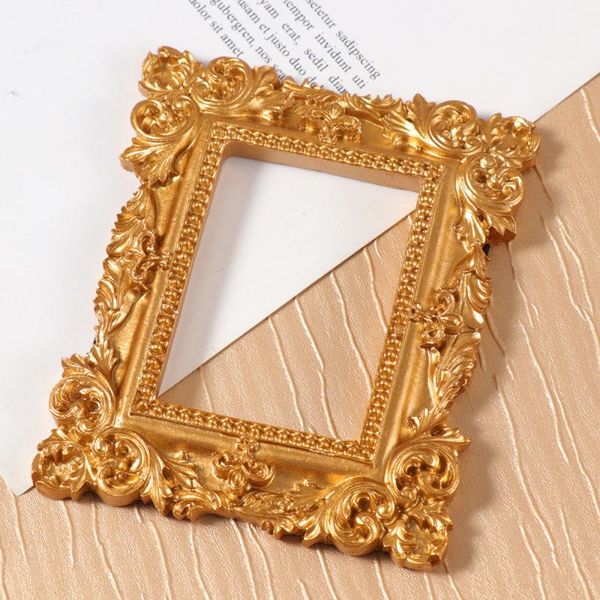

frames retro resin picture frame golden mini po deskornament jewelry display for bedroom