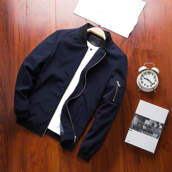 

2021 new plus size s-6xl windbreaker autumn winter mens jackets and coats men flight jacket male 4fug, Black