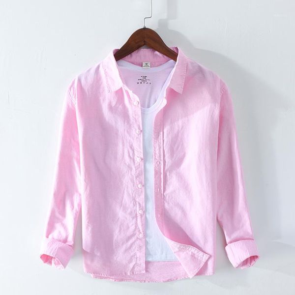 

100%cotton long sleeve shirt spring new shirts men breathable casual classic turn-down collar clothes y23781, White;black