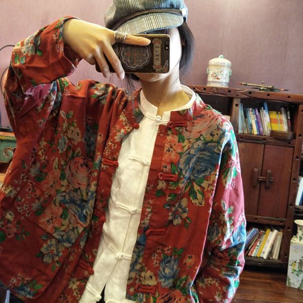 

2019 luogu clay big flower thin coat 1433vip0, White
