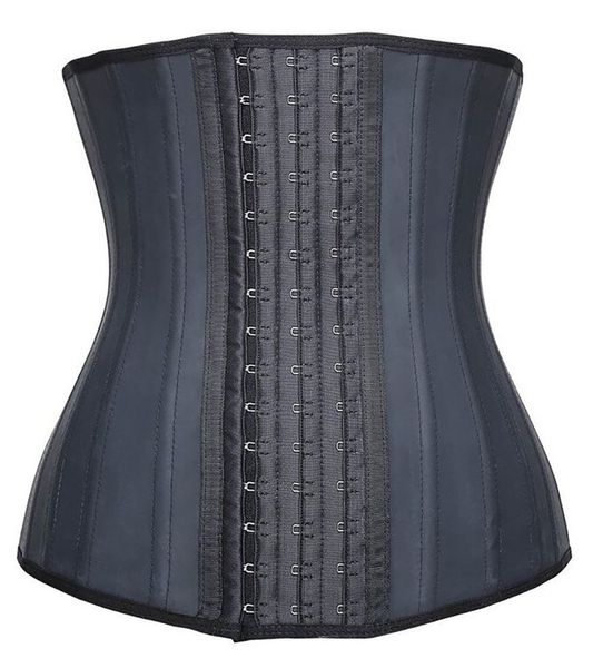 

women's 25 steel boned waist trainer cincher latex underbust corset waste tummy control waisttrainer slimming sheath belly wait plus si