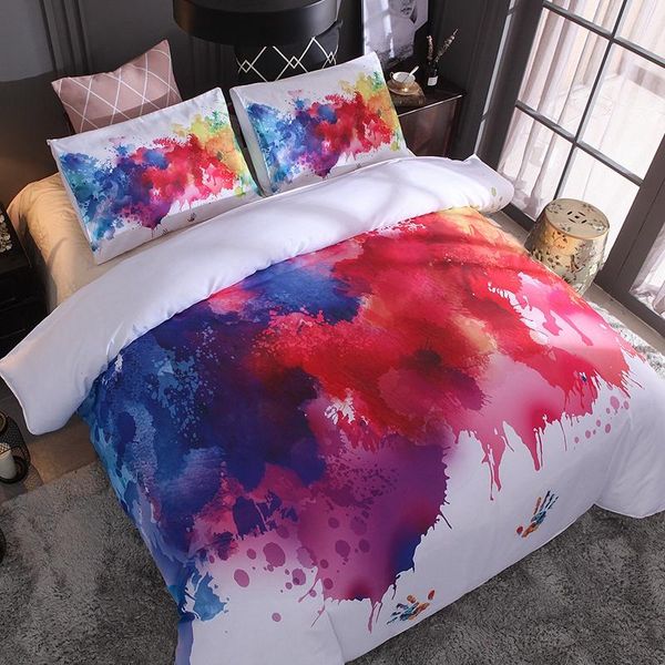 

duvet cover covers & sets watercolor splash ink bedding set twin full queen king size 3pcs bedclothes