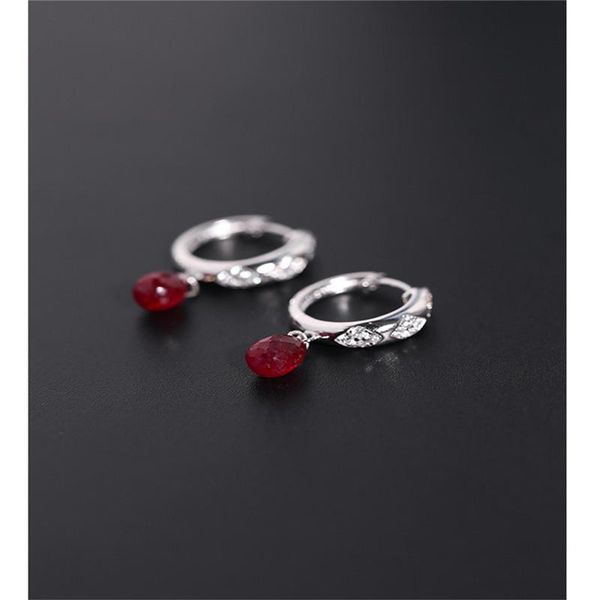 

dangle & chandelier daimi faceted ruby earrings women's day gemstones genuine ran 925 silver waterdrop color treasure earring gift