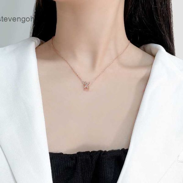 

gold luxury 925 necklace women's silver design rose simple clavicle chain