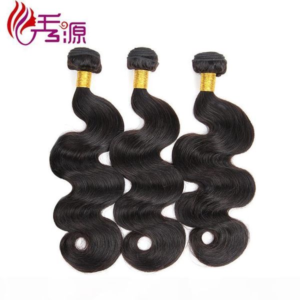 

xiuyuan 100 unprocessed virgin human hair bundles brazilian natural color body wave virgin remy human hair weft extensions, Black